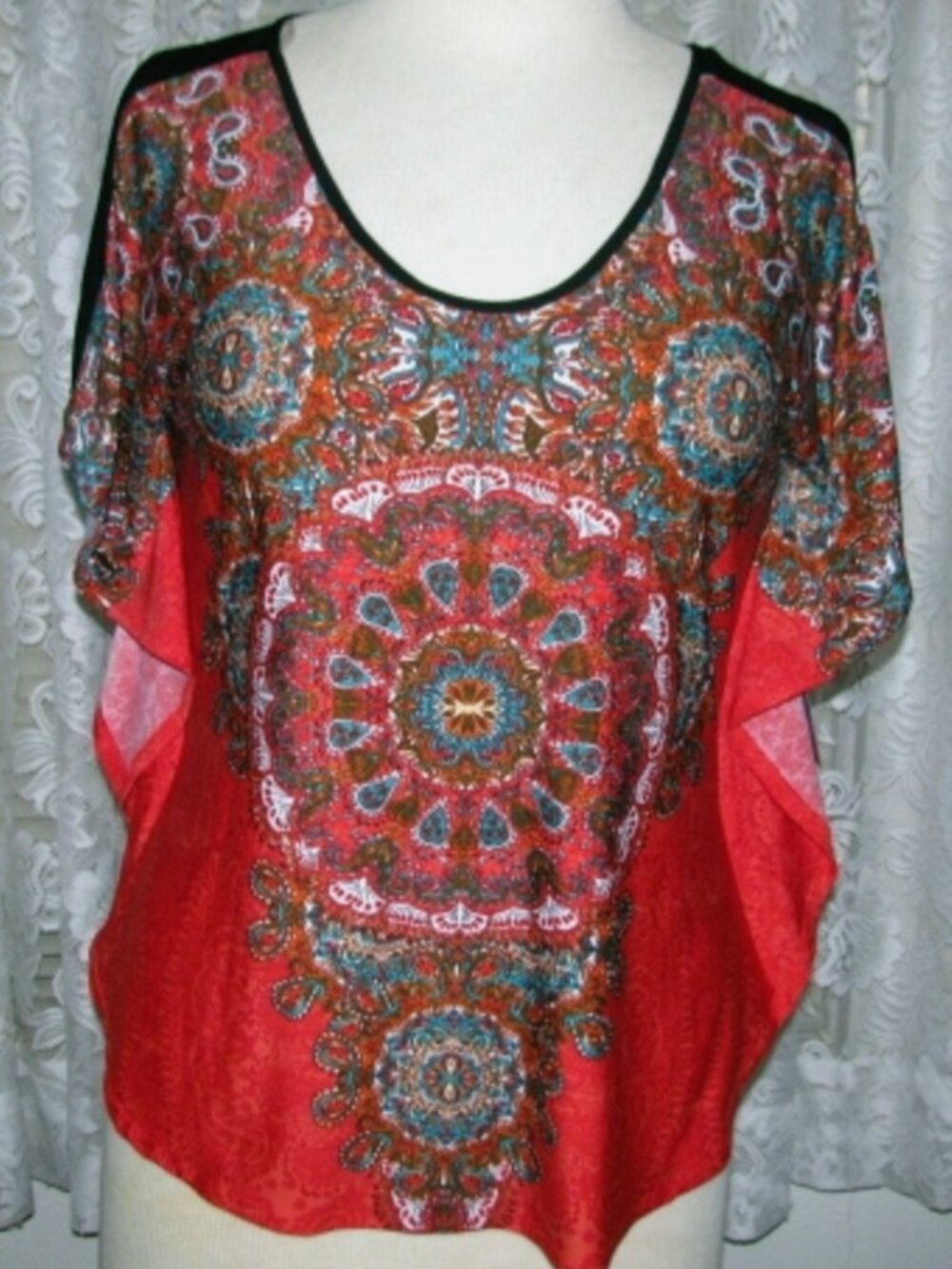 MULTI COLOR Poly Top Cotton Size 2X Wrapper NWT